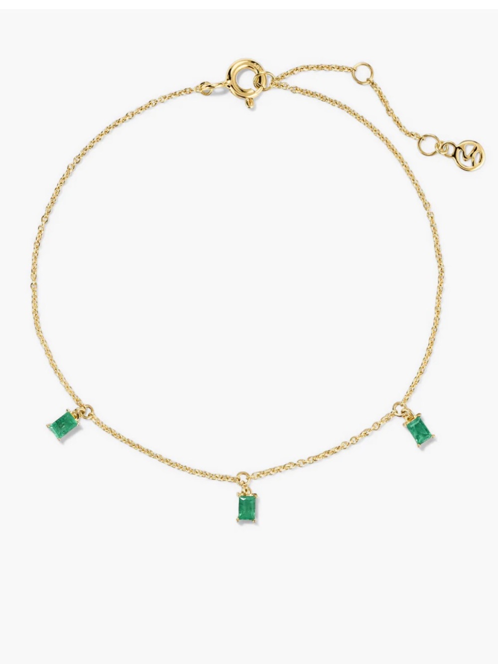 Mejuri 14k gold baguette gemstone bracelet